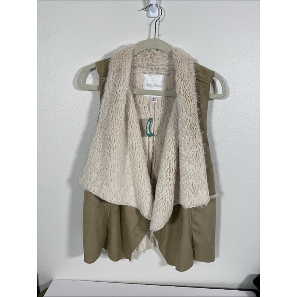 Maurices Jackets & Blazers - Maurices Faux Fur/suede Vest L NWT Open Front Z1 MSRP 59.00